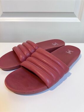 Shade & Shore Kendra Women's Padded Slide Sandals in Dusty Rose Sz. 9 Slip On